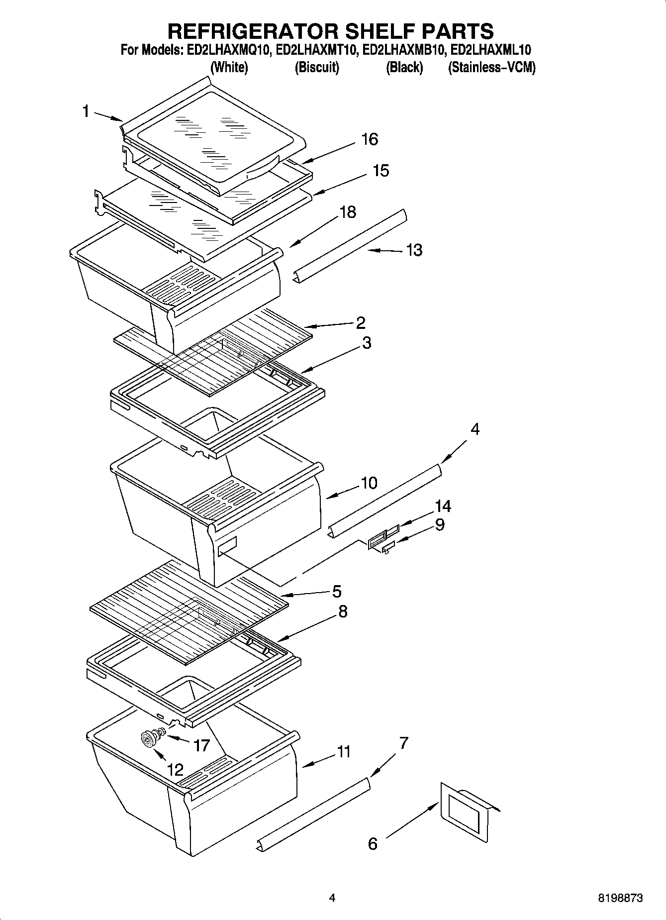 03 - REFRIGERATOR SHELF PARTS
