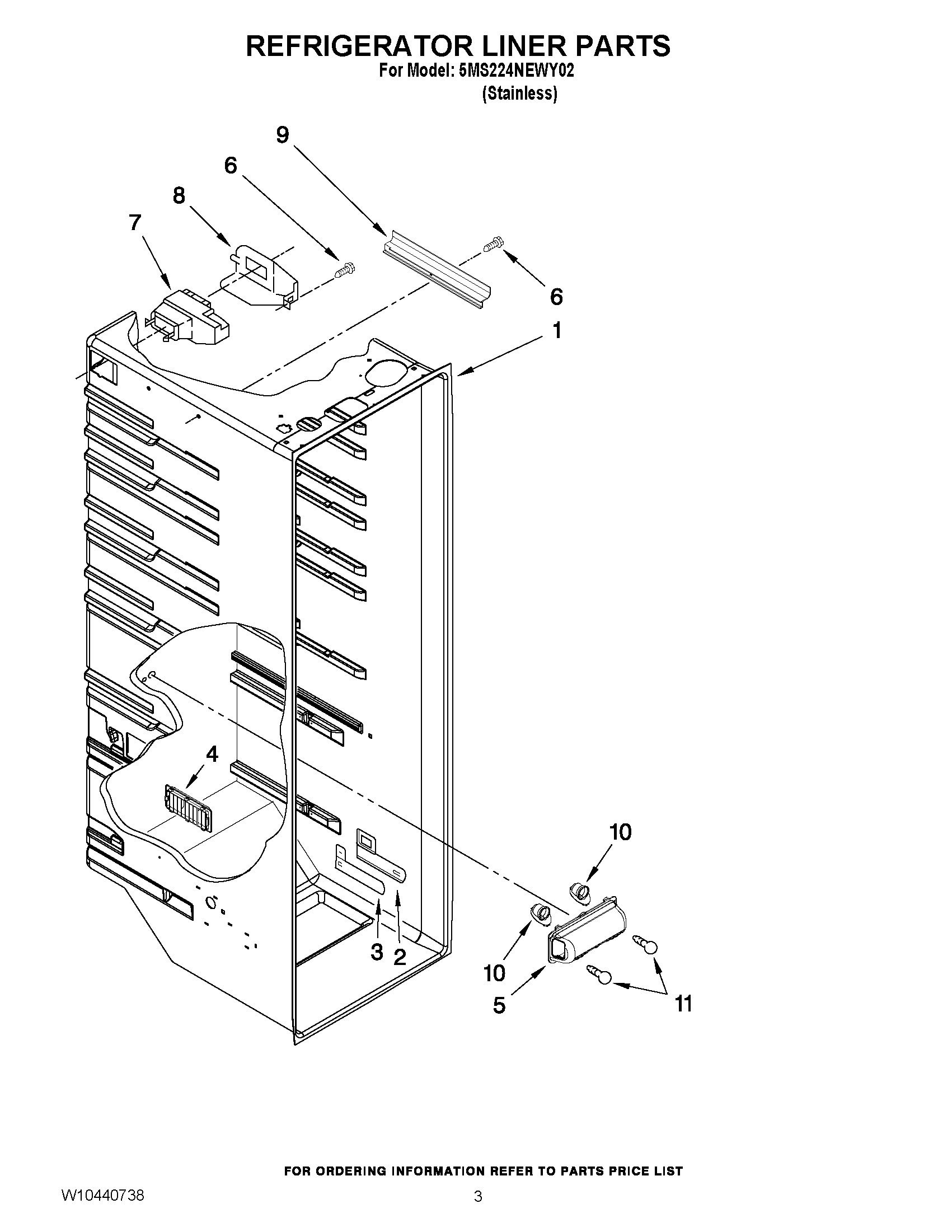 02 - REFRIGERATOR LINER PARTS