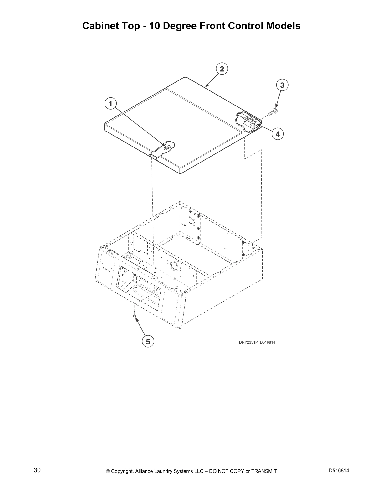 Cabinet Top - 10 Degree Front Control Models