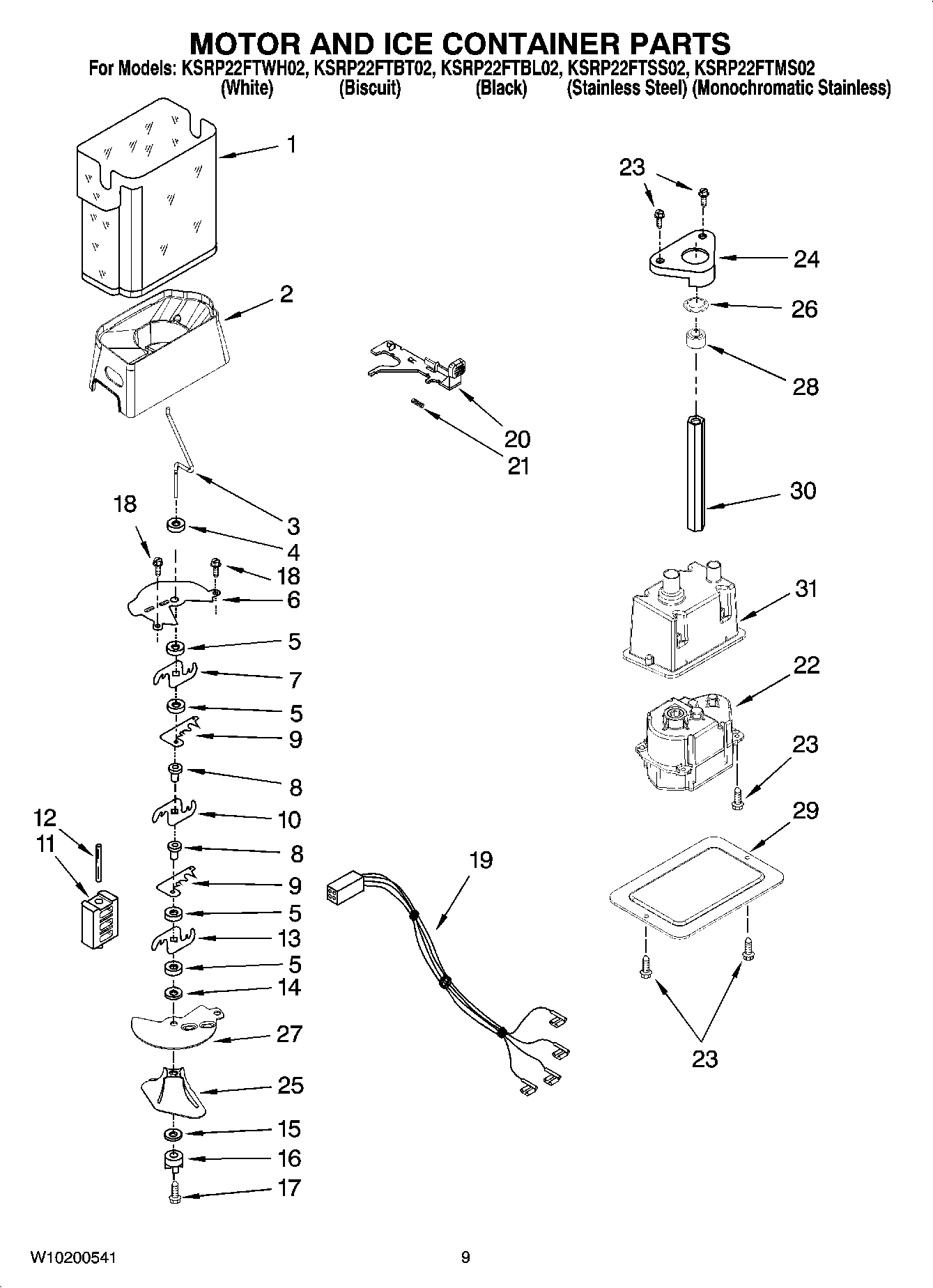 06 - MOTOR AND ICE CONTAINER PARTS