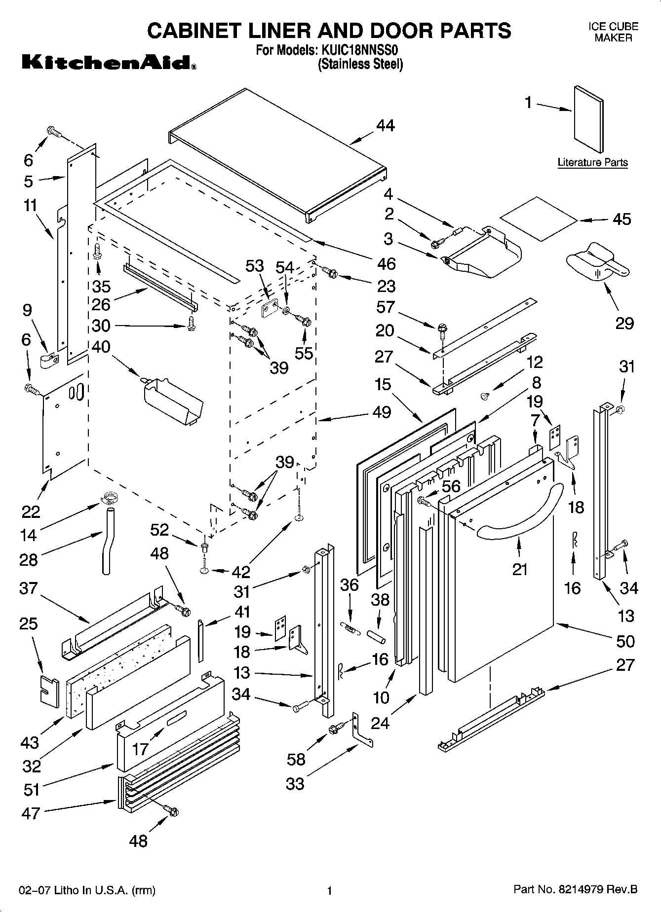 01 - CABINET LINER AND DOOR PARTS