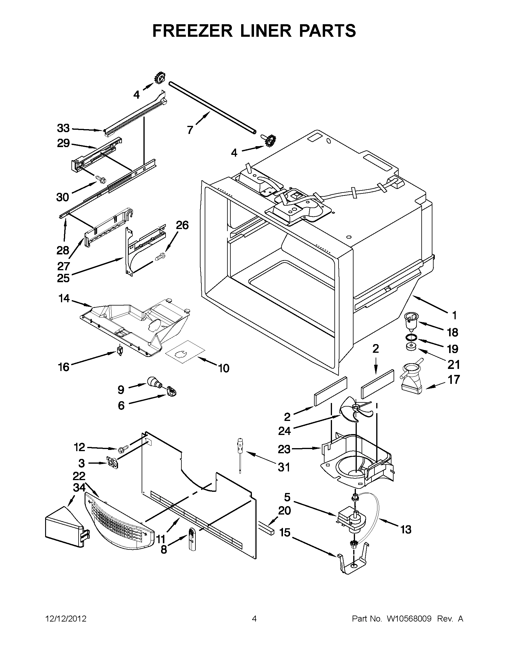 02 - FREEZER LINER PARTS