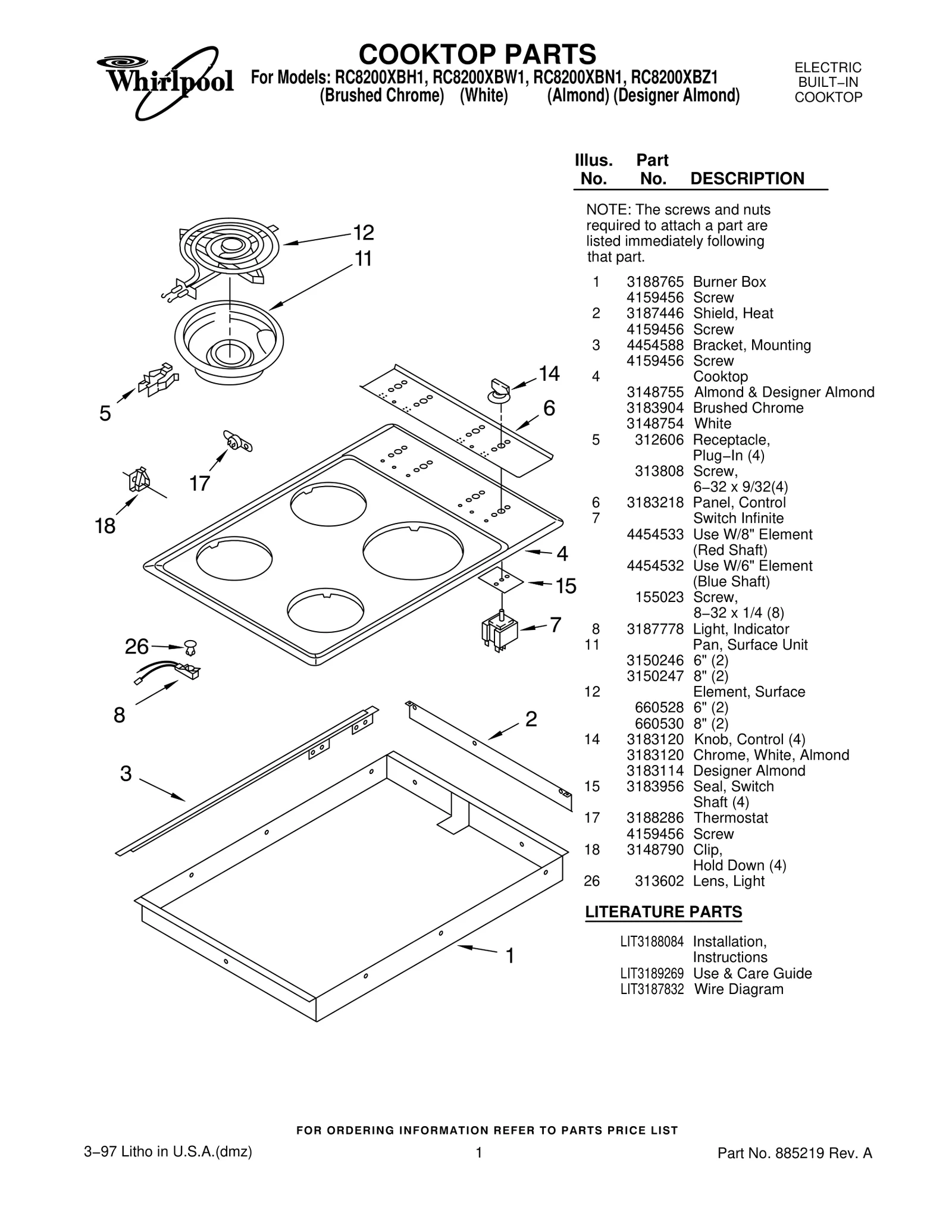 COOKTOP PARTS