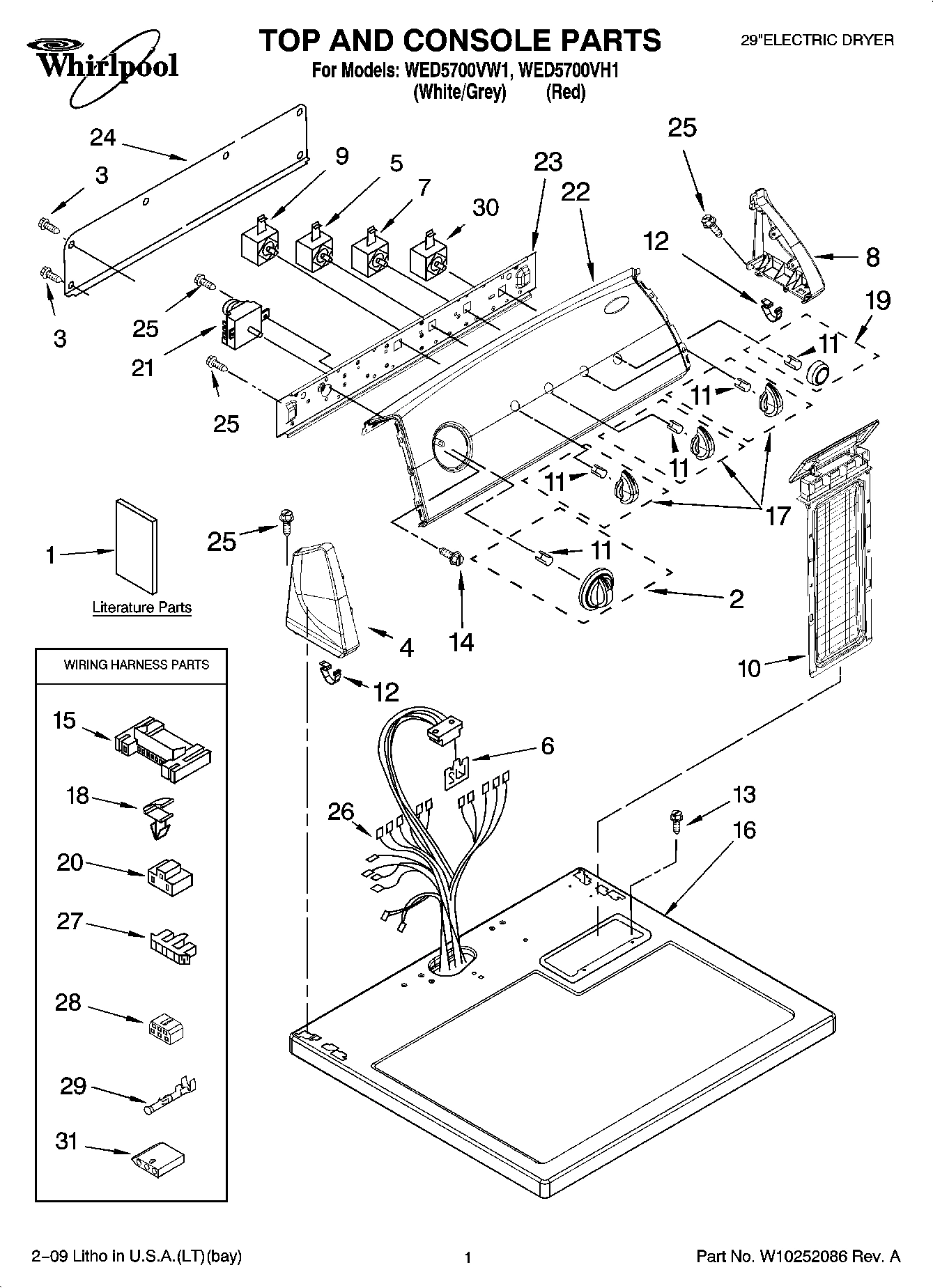 01 - TOP AND CONSOLE PARTS