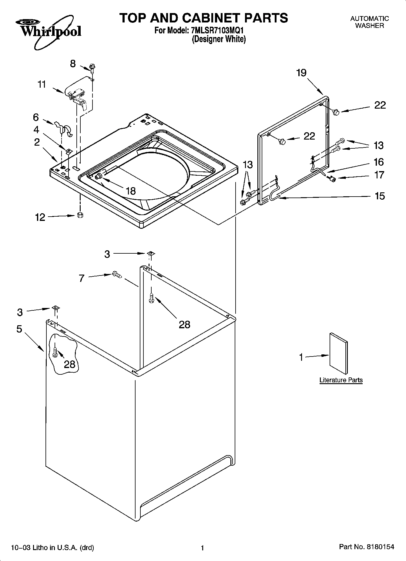 01 - TOP AND CABINET PARTS