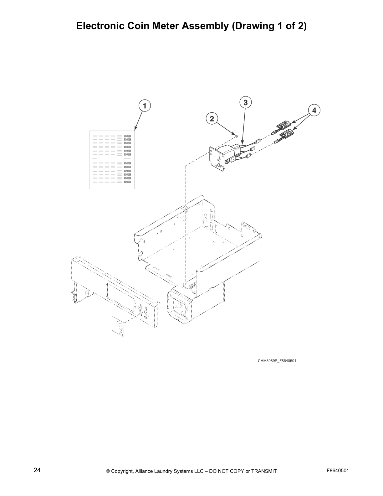 Electronic Coin Meter Assembly (Drawing 1 of 2)