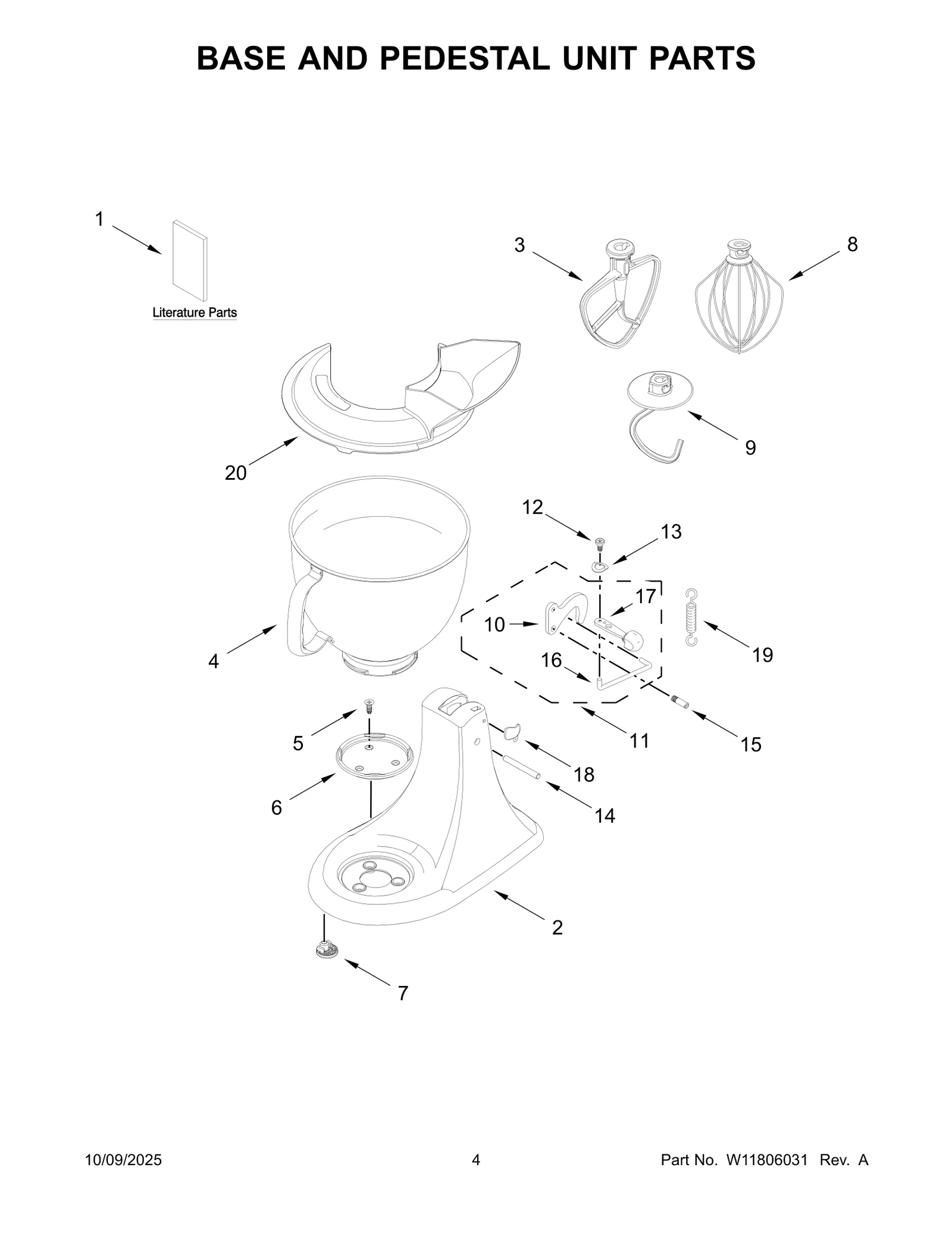 BASE AND PEDESTAL UNIT PARTS