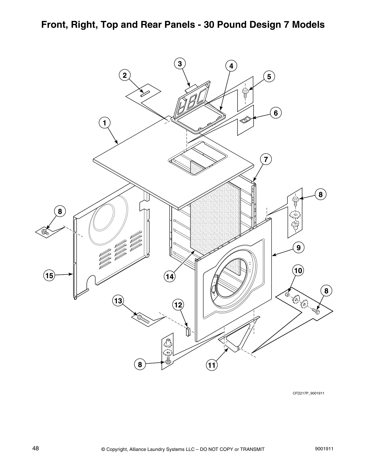 Front, Right, Top and Rear Panels - 30 Pound Design 7 Models