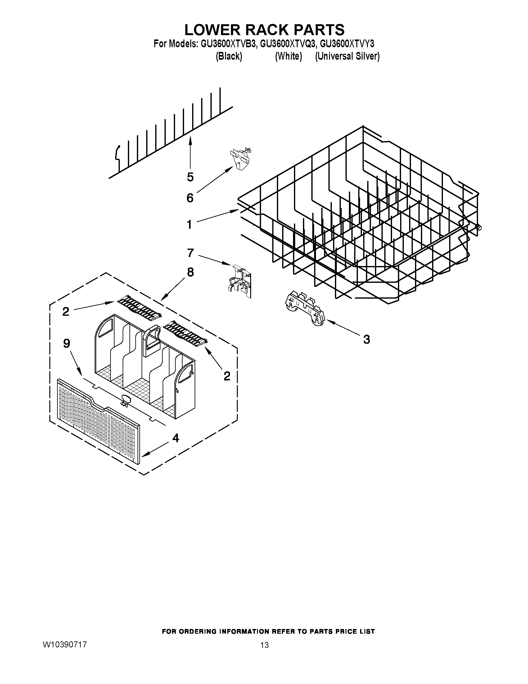 10 - LOWER RACK PARTS
