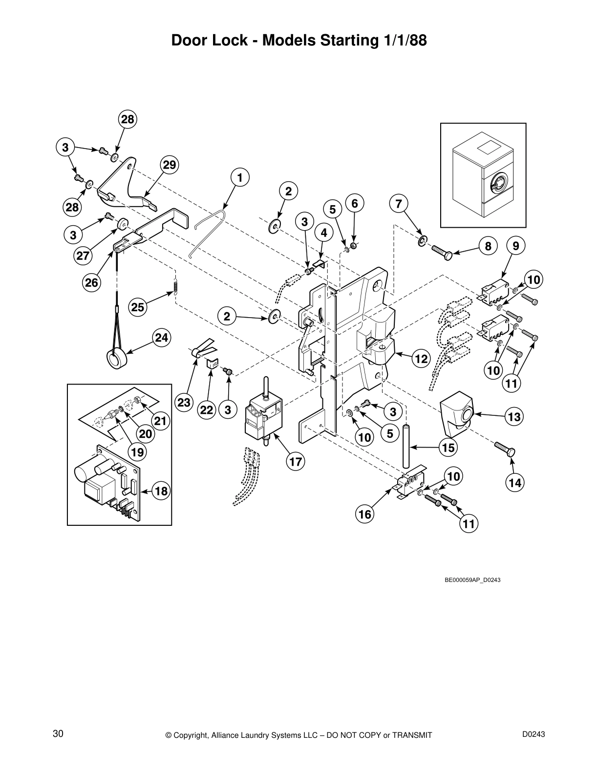 Door Lock - Models Starting 1/1/88