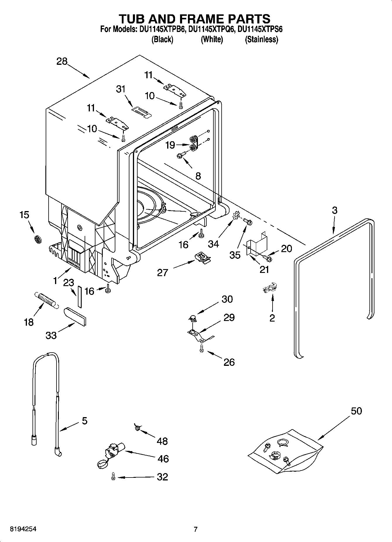 07 - TUB AND FRAME PARTS