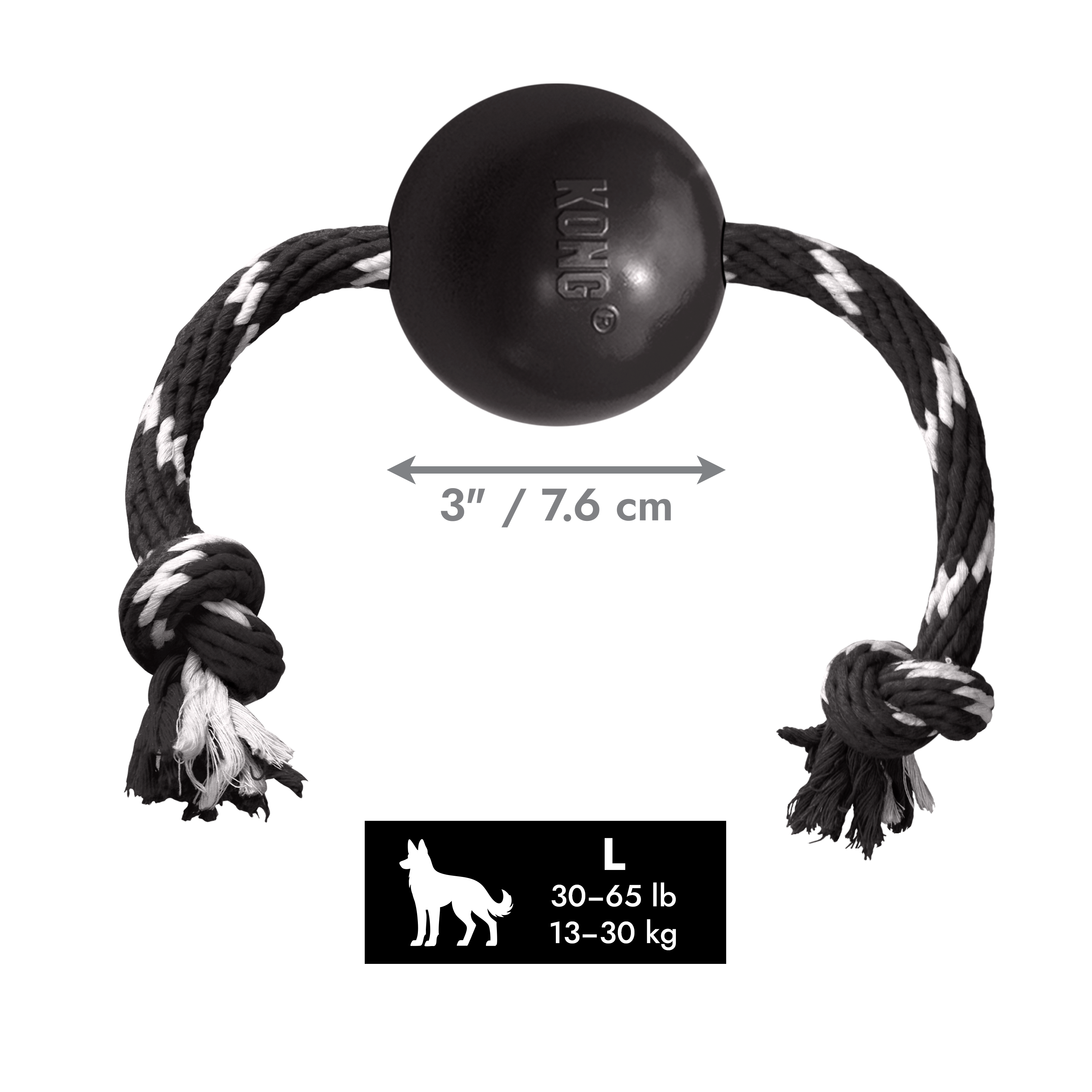 KONG Extreme Ball w/Rope dimoffpack product image