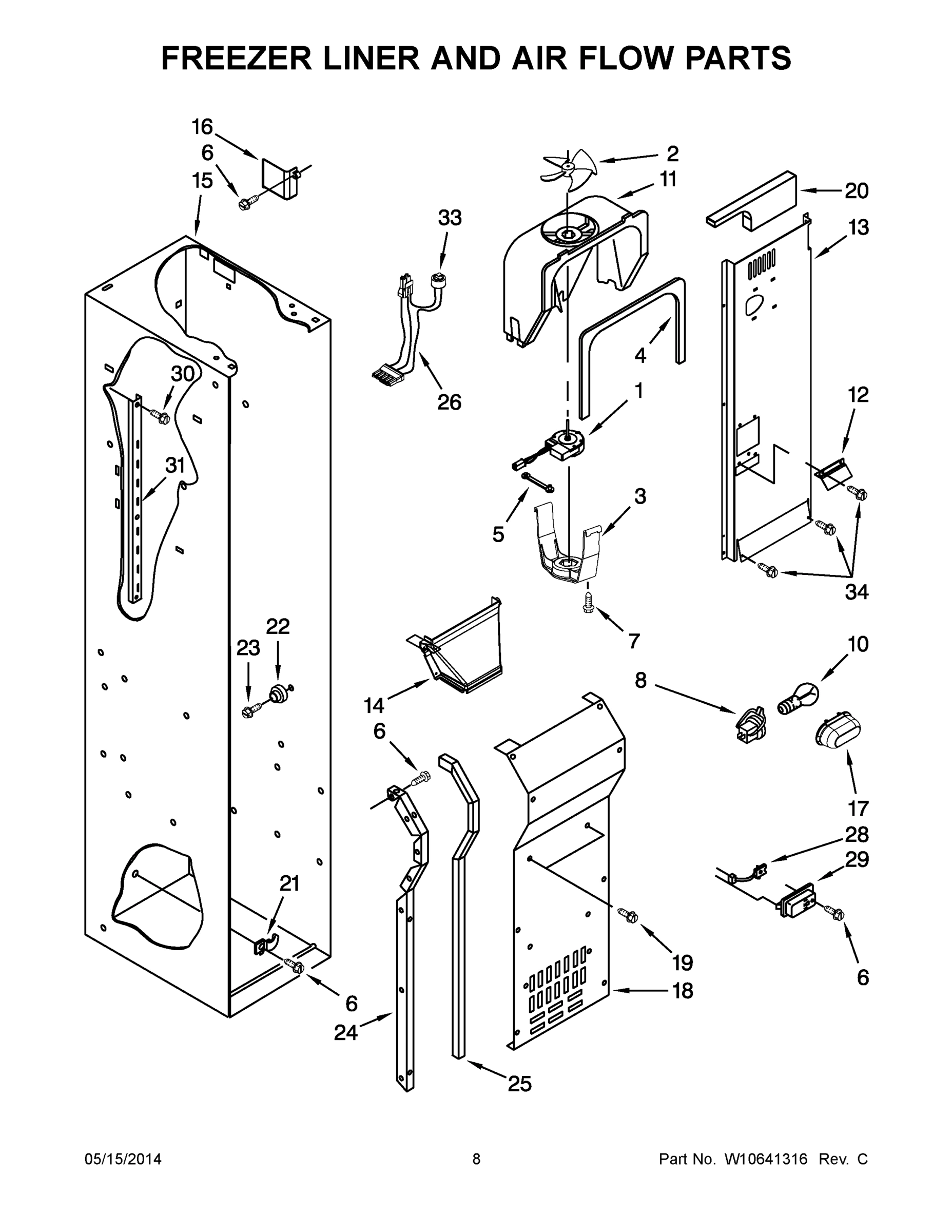 05 - FREEZER LINER AND AIR FLOW PARTS