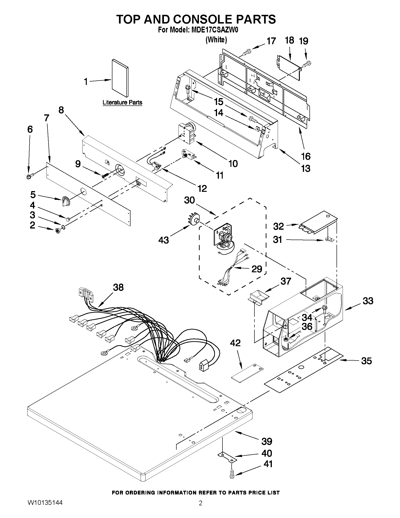 01 - TOP AND CONSOLE PARTS