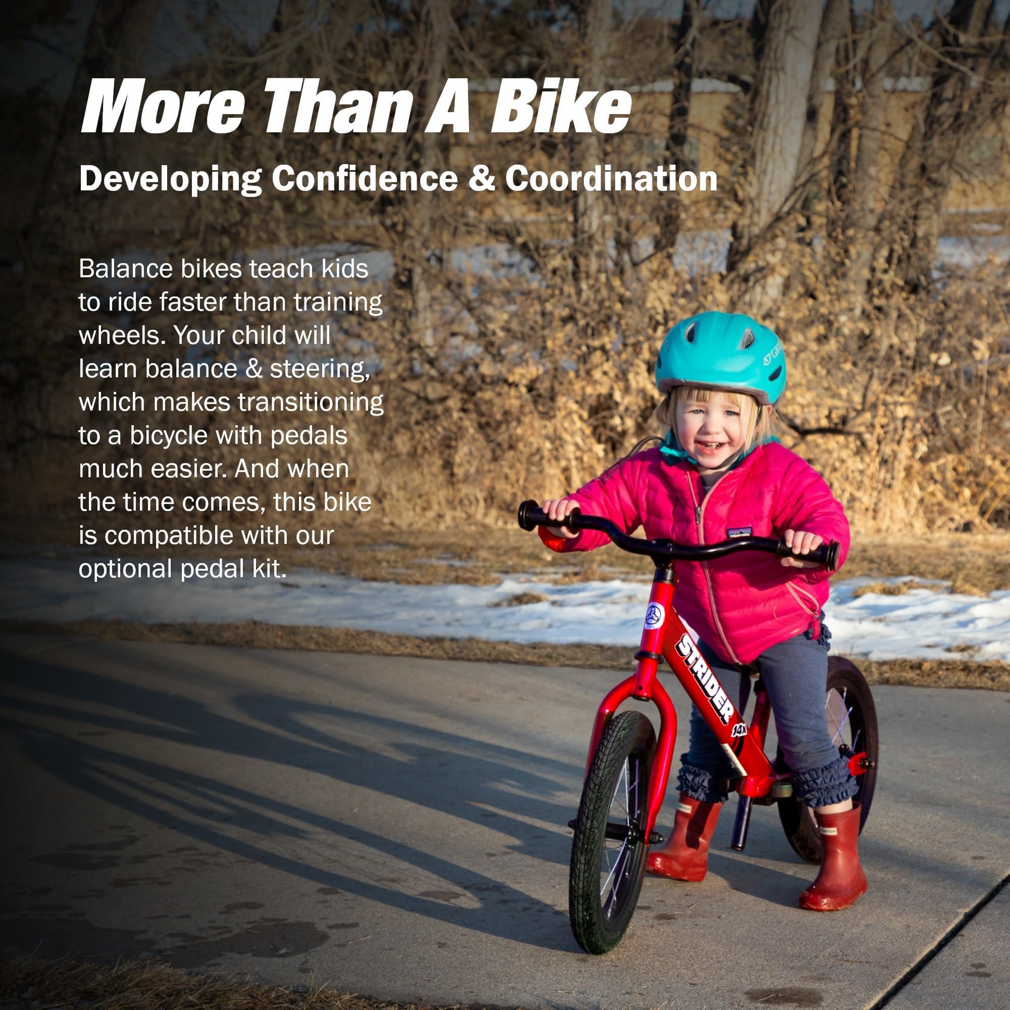 Strider 14x Classic Balance Bike for Kids 3-6 Years, Rocket Red