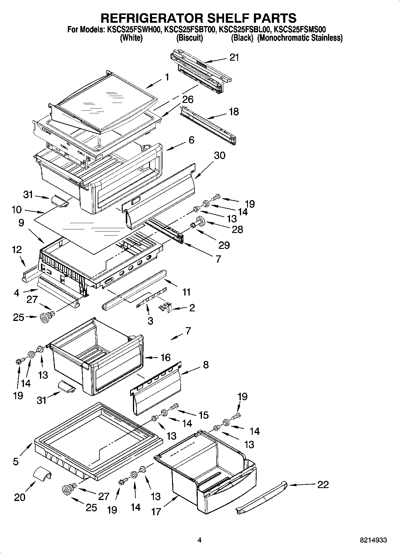 03 - REFRIGERATOR SHELF PARTS