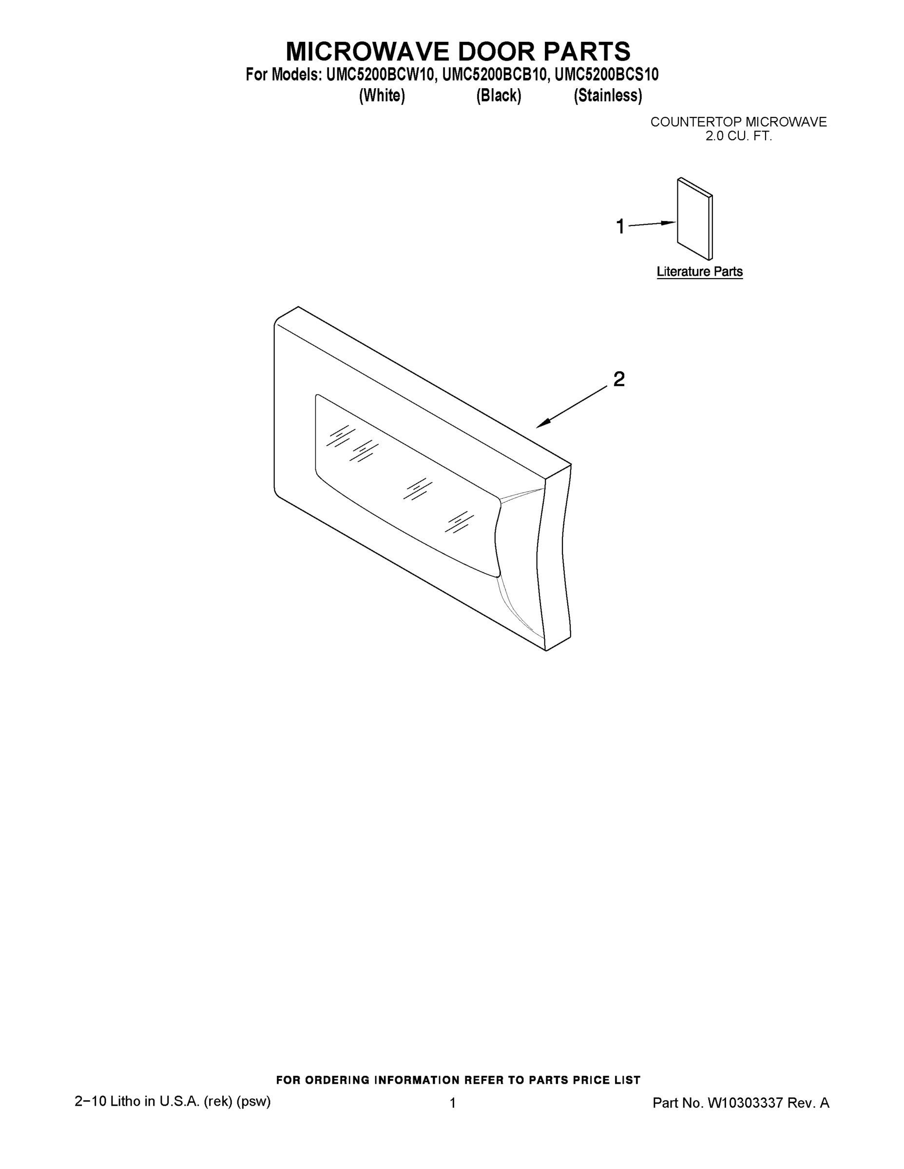 01 - MICROWAVE DOOR PARTS