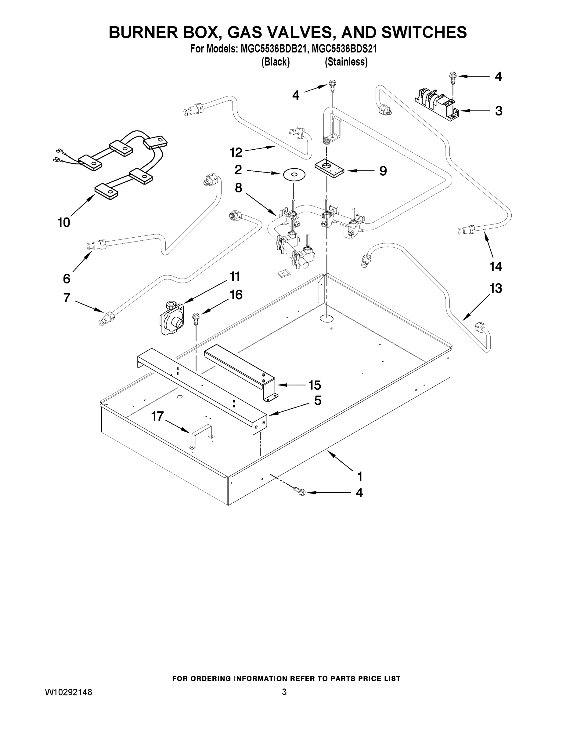 02 - BURNER BOX, GAS VALVES, AND SWITCHES