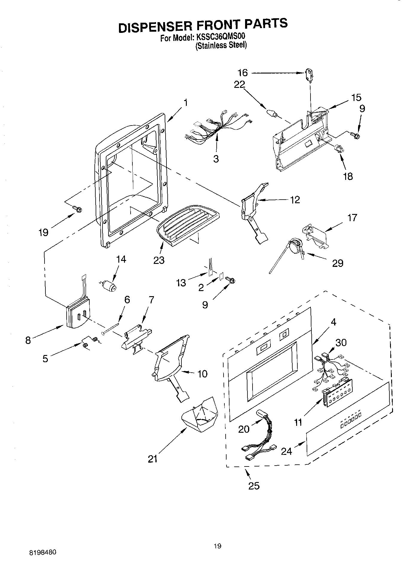 12 - DISPENSER AND FRONT PARTS