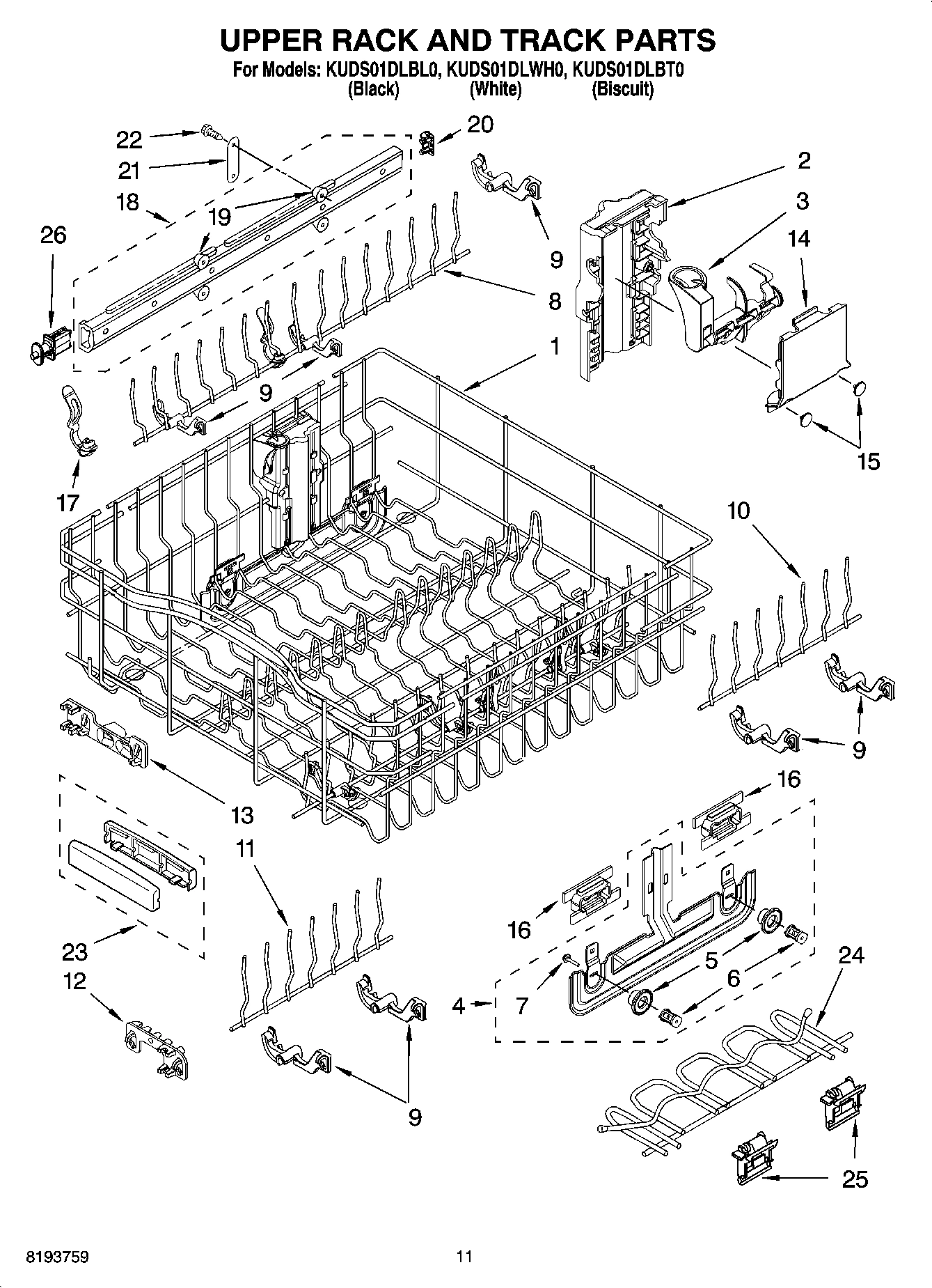 09 - UPPER RACK AND TRACK PARTS