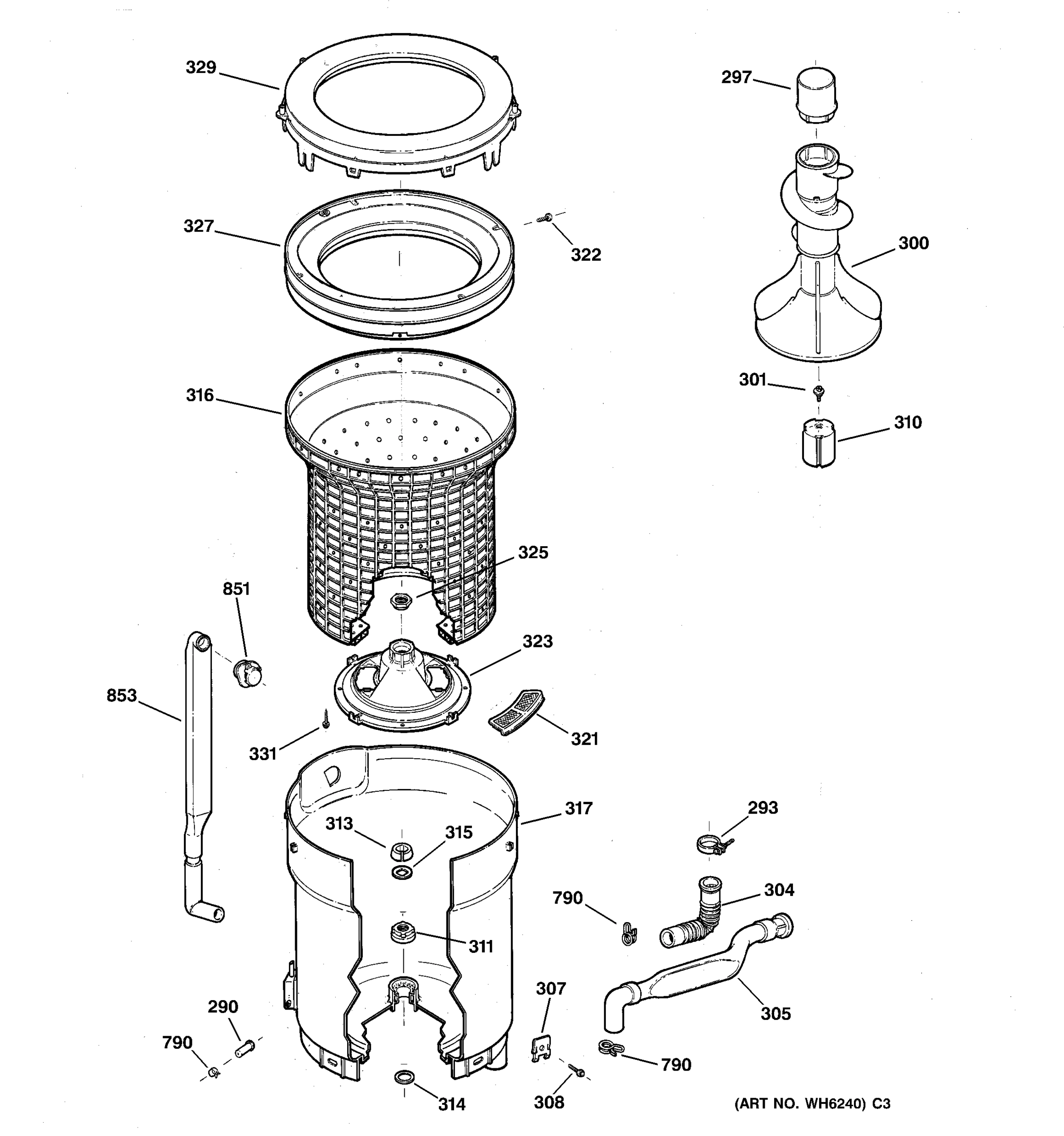 TUB, BASKET & AGITATOR