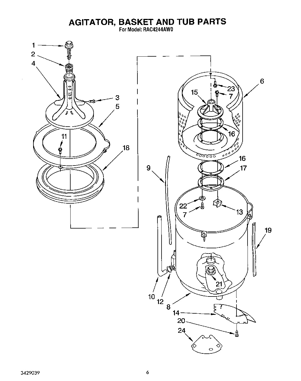 04 - AGITATOR, BASKET AND TUB