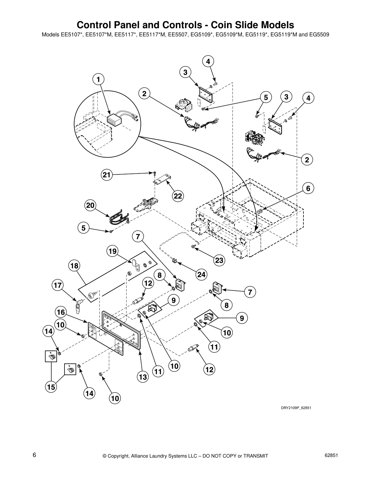 Control Panel and Controls - Coin Slide Models