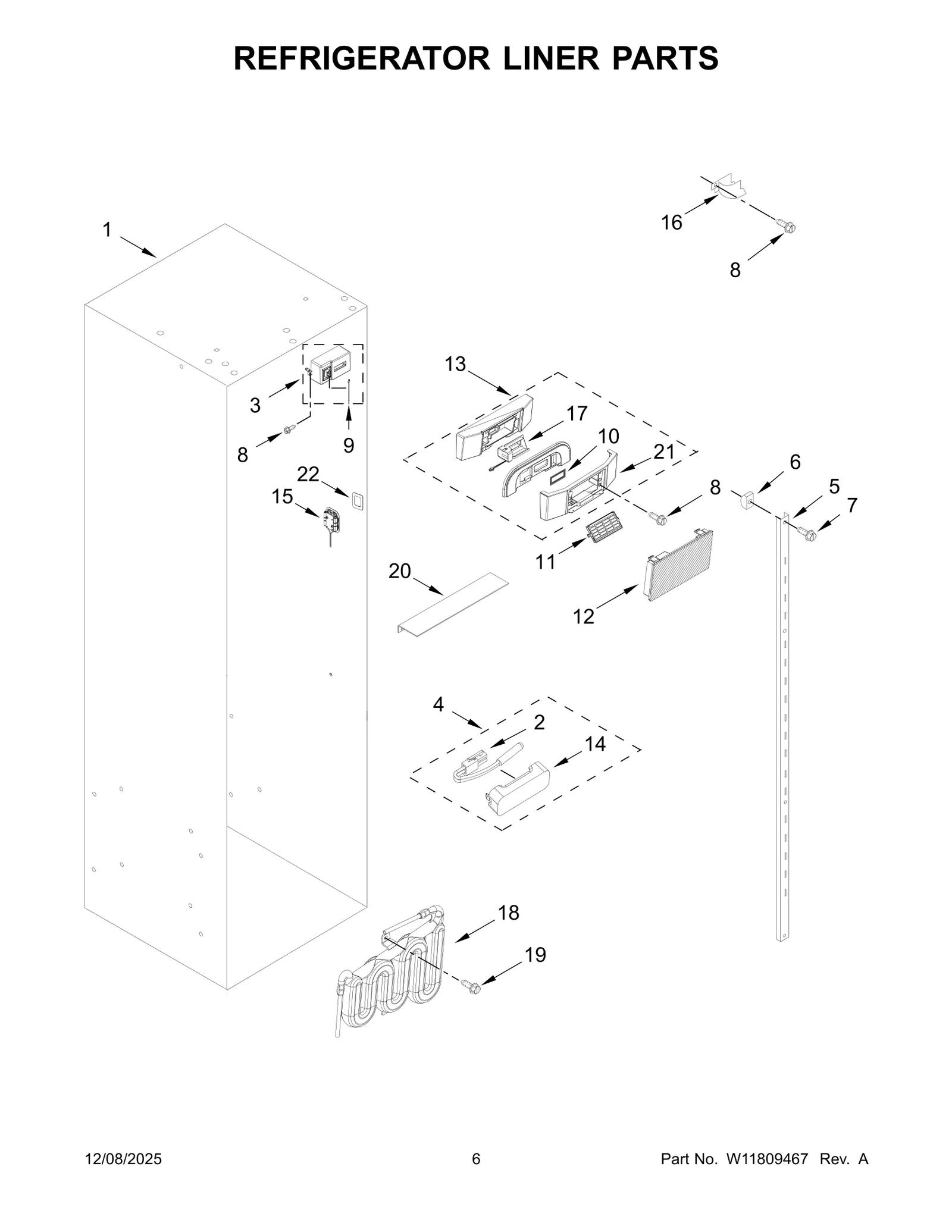 REFRIGERATOR LINER PARTS