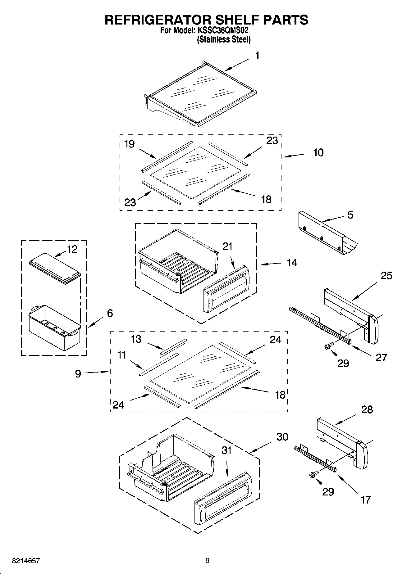 07 - REFRIGERATOR SHELF PARTS