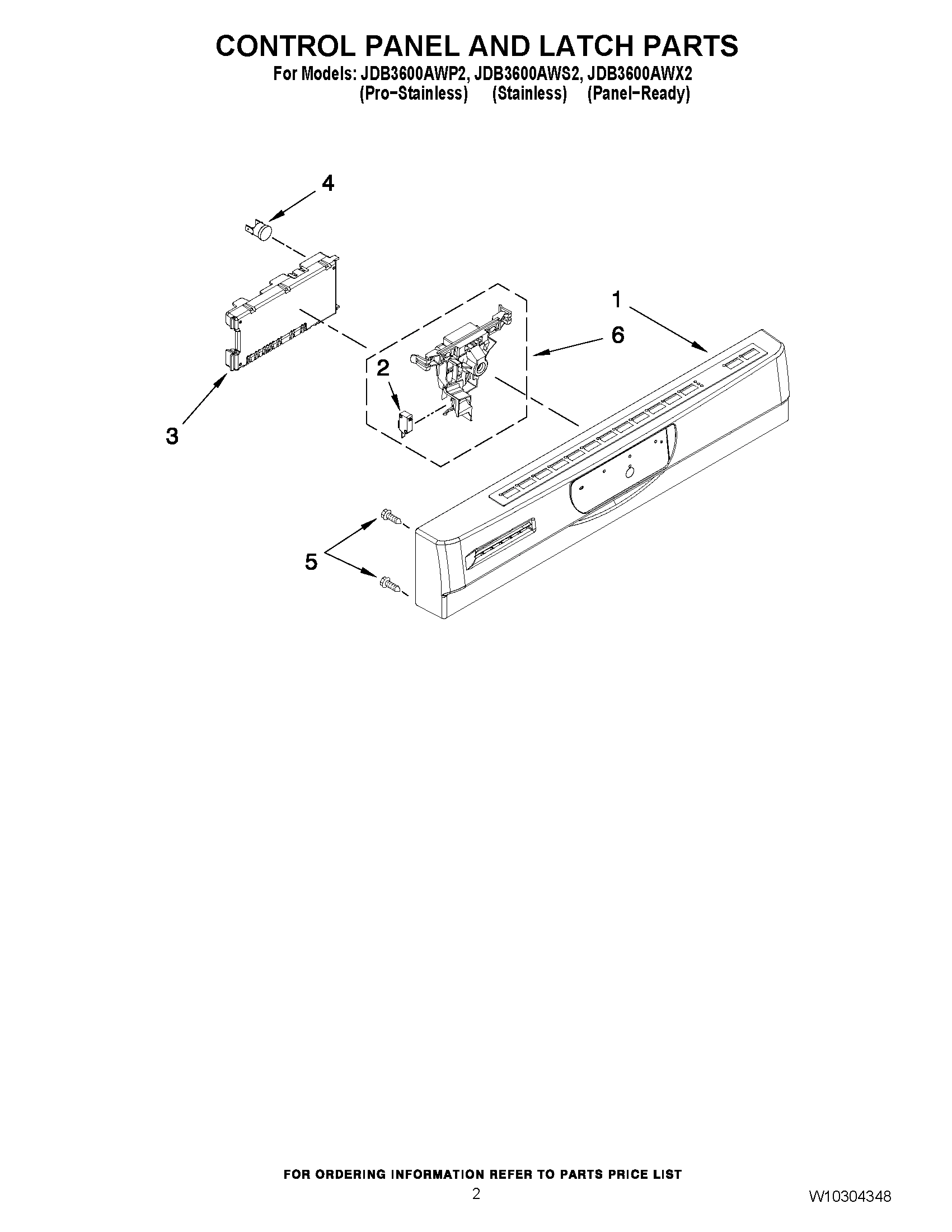 02 - CONTROL PANEL AND LATCH PARTS