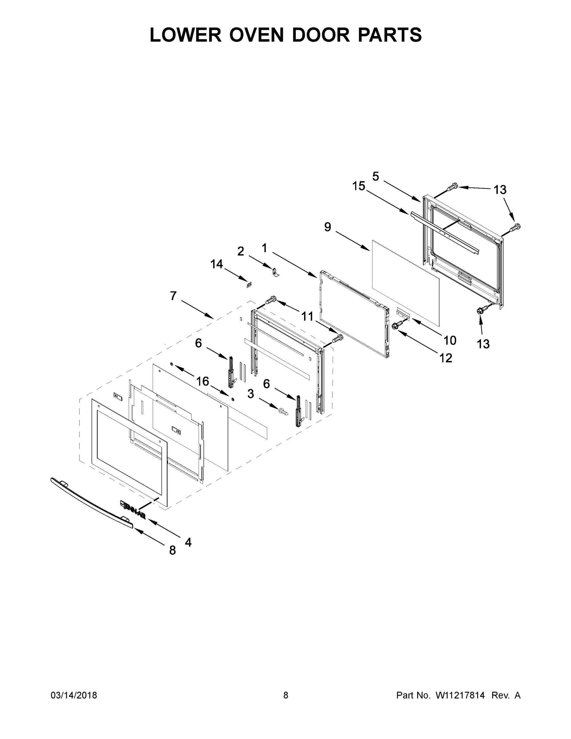 05 - LOWER OVEN DOOR PARTS