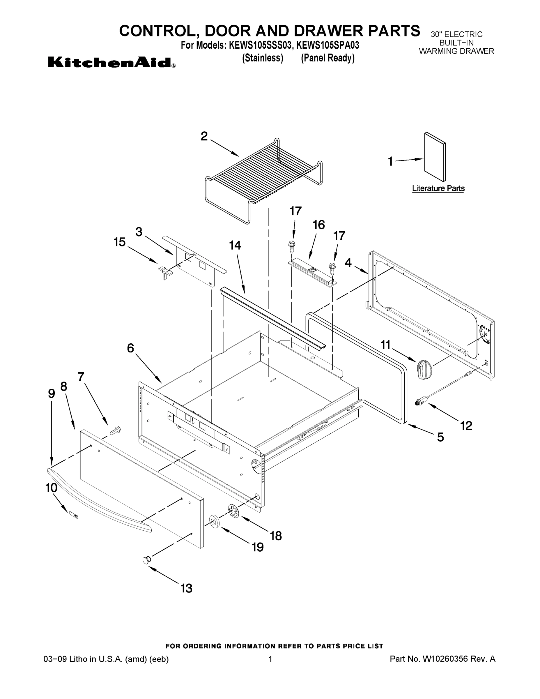 01 - CONTROL, DOOR AND DRAWER PARTS