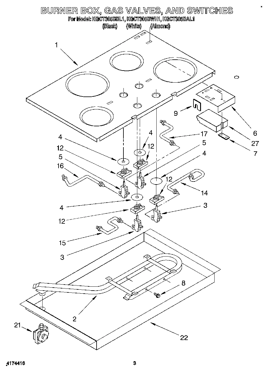 03 - BURNER BOX, GAS VALVES, AND SWITCHES