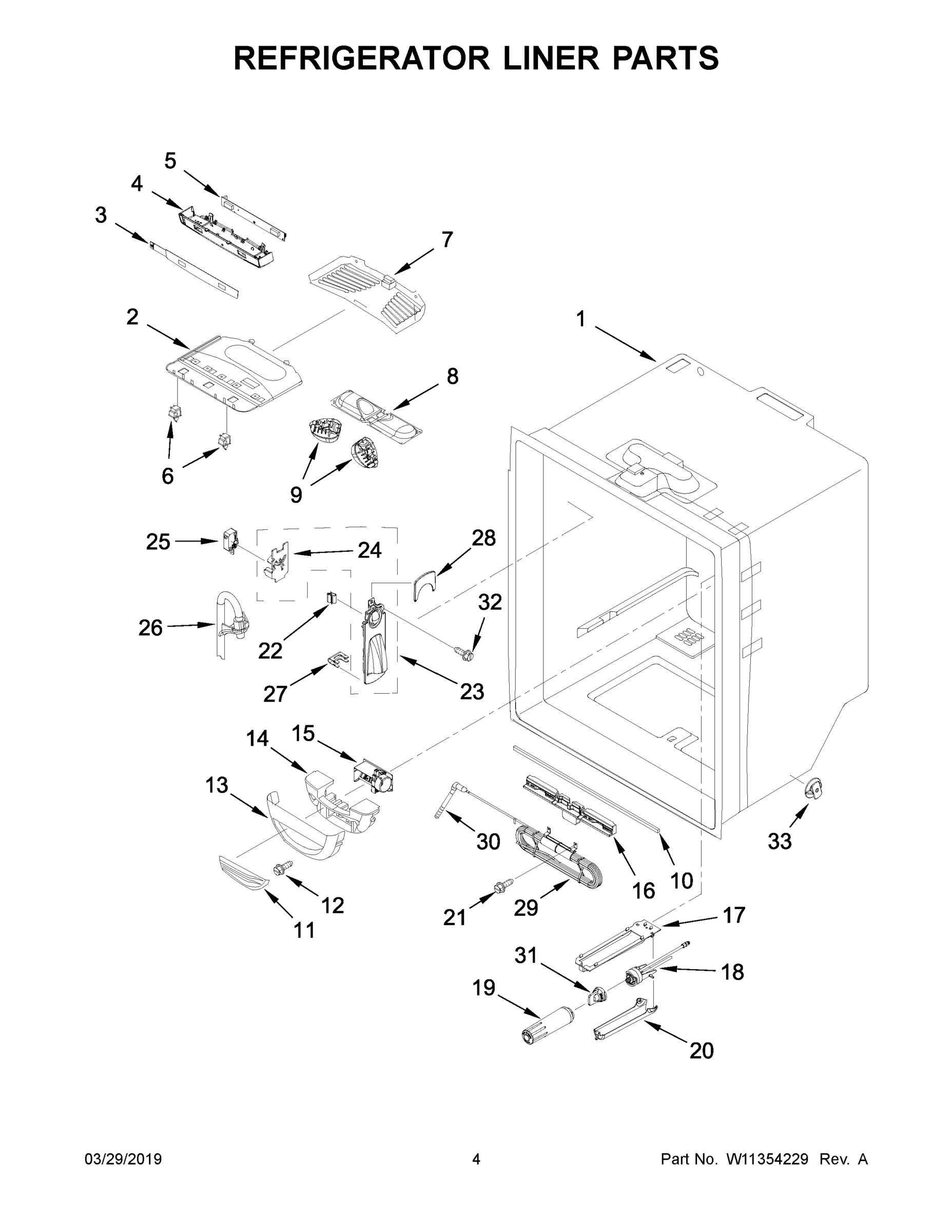 03 - REFRIGERATOR LINER PARTS