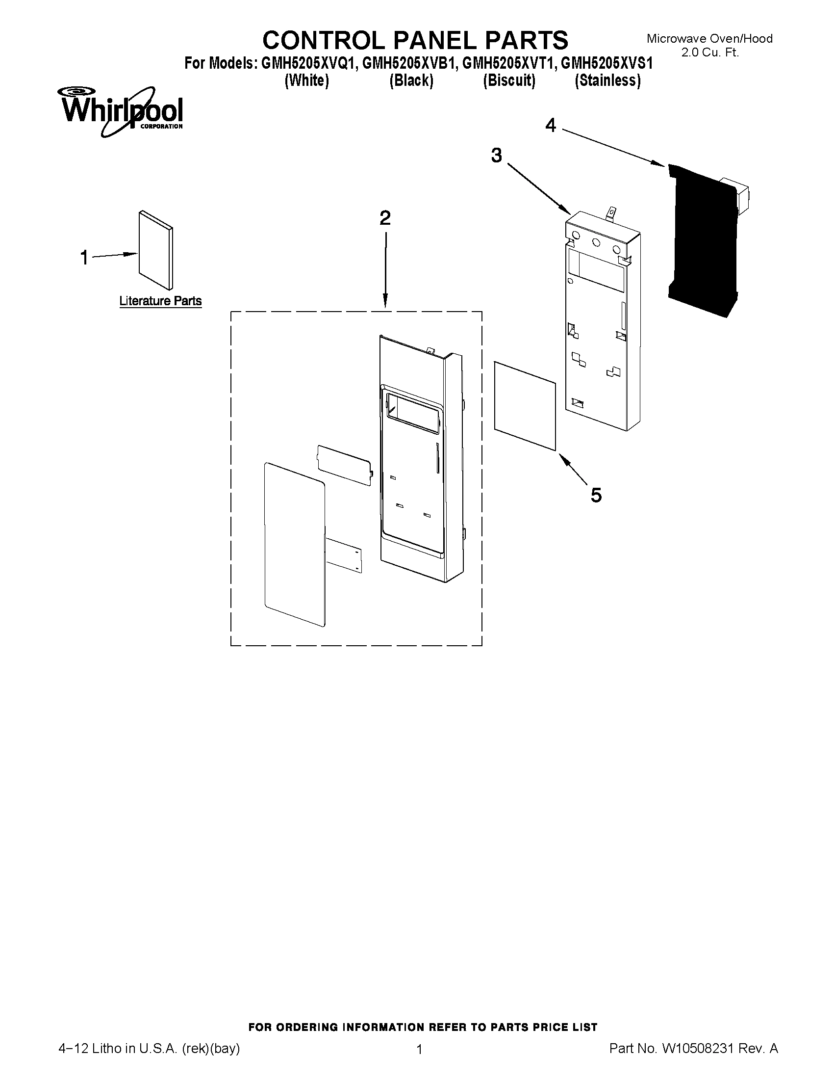 01 - CONTROL PANEL PARTS