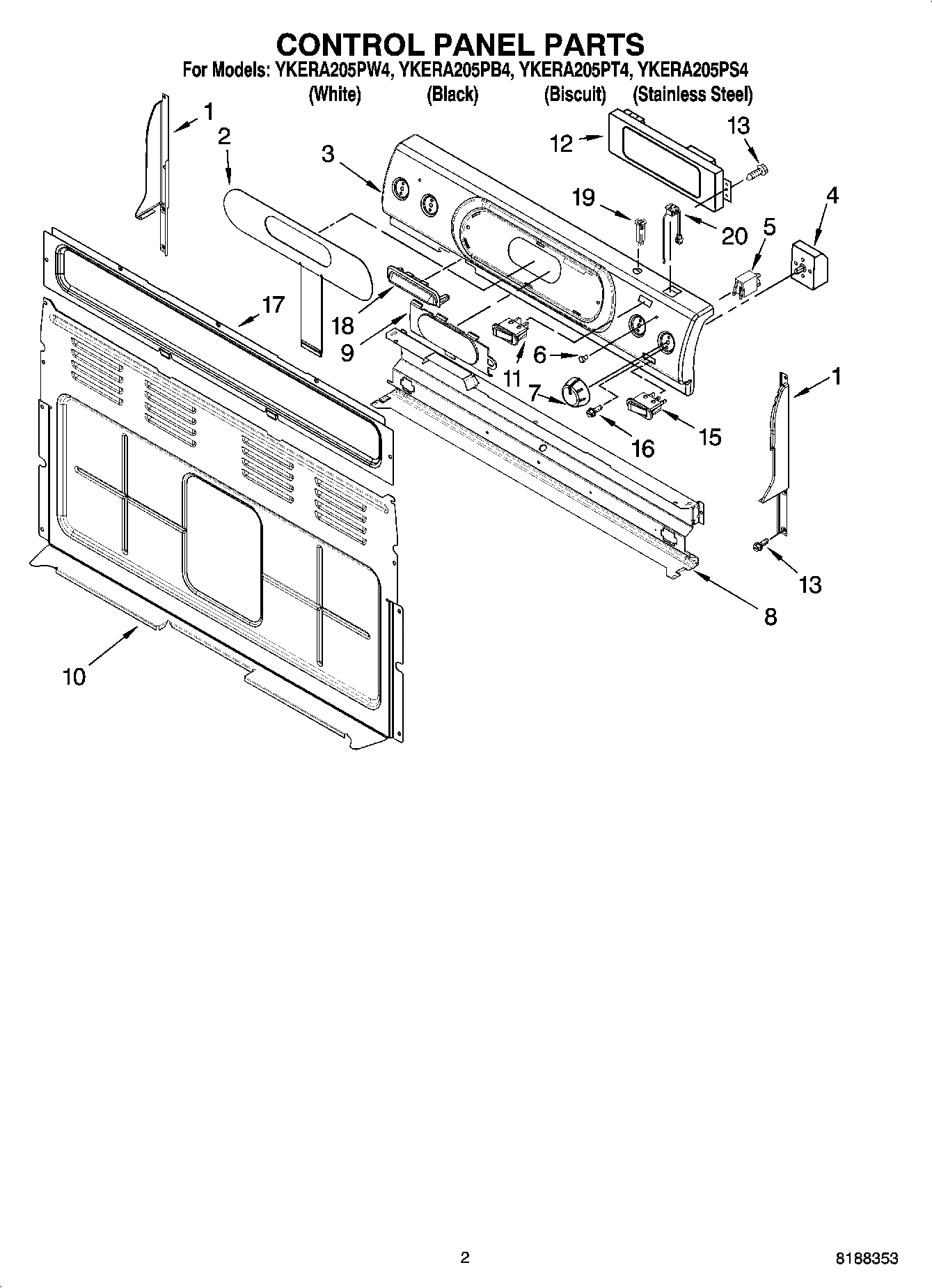02 - CONTROL PANEL PARTS