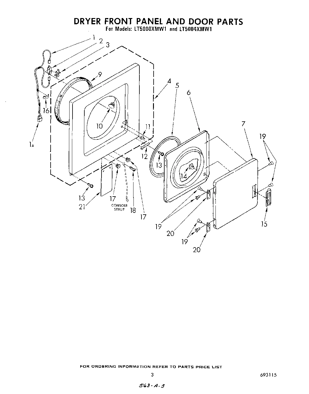 03 - DRYER FRONT PANEL AND DOOR
