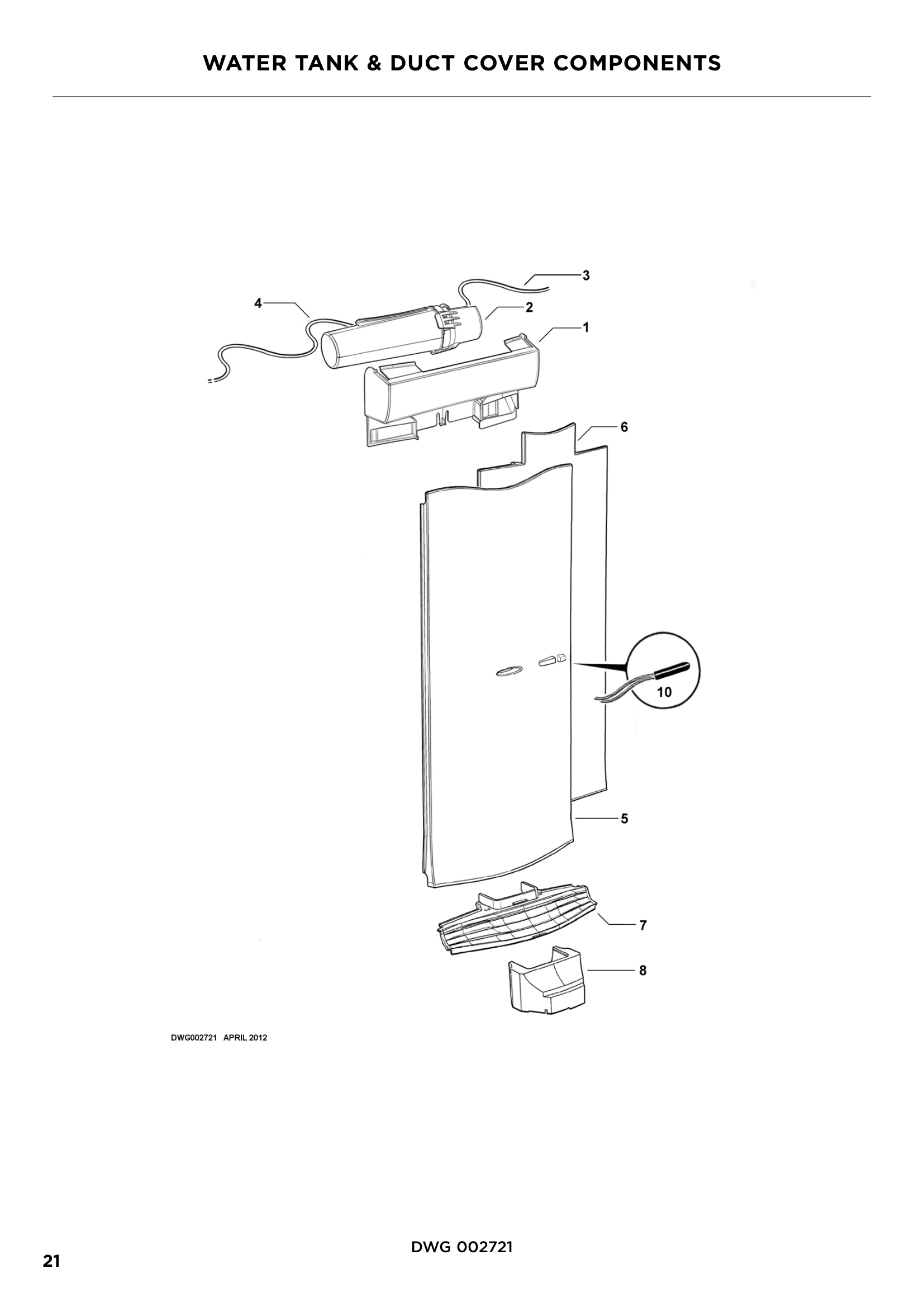WATER TANK & DUCT COVER COMPONENTS