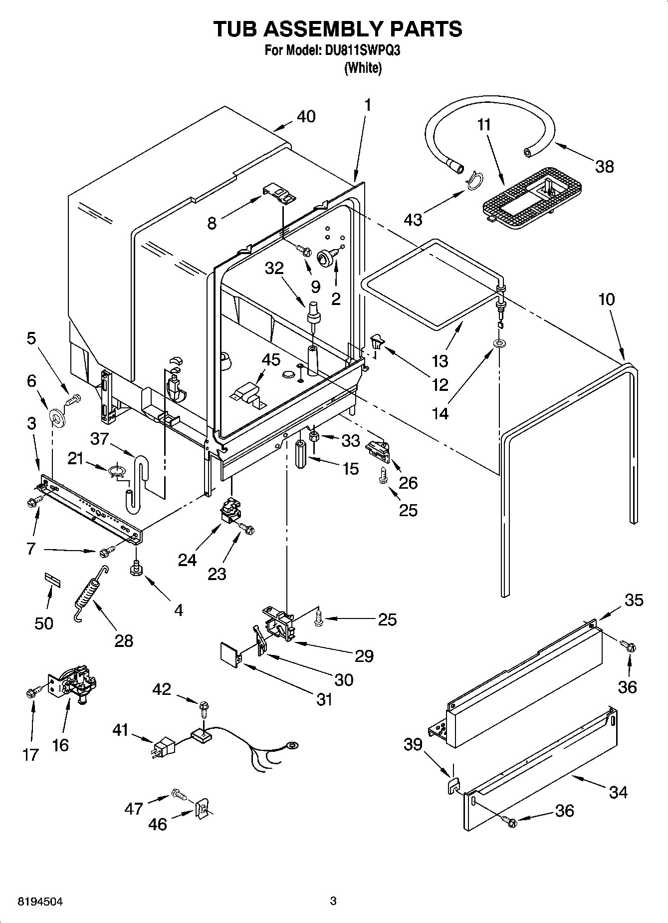 03 - TUB ASSEMBLY PARTS