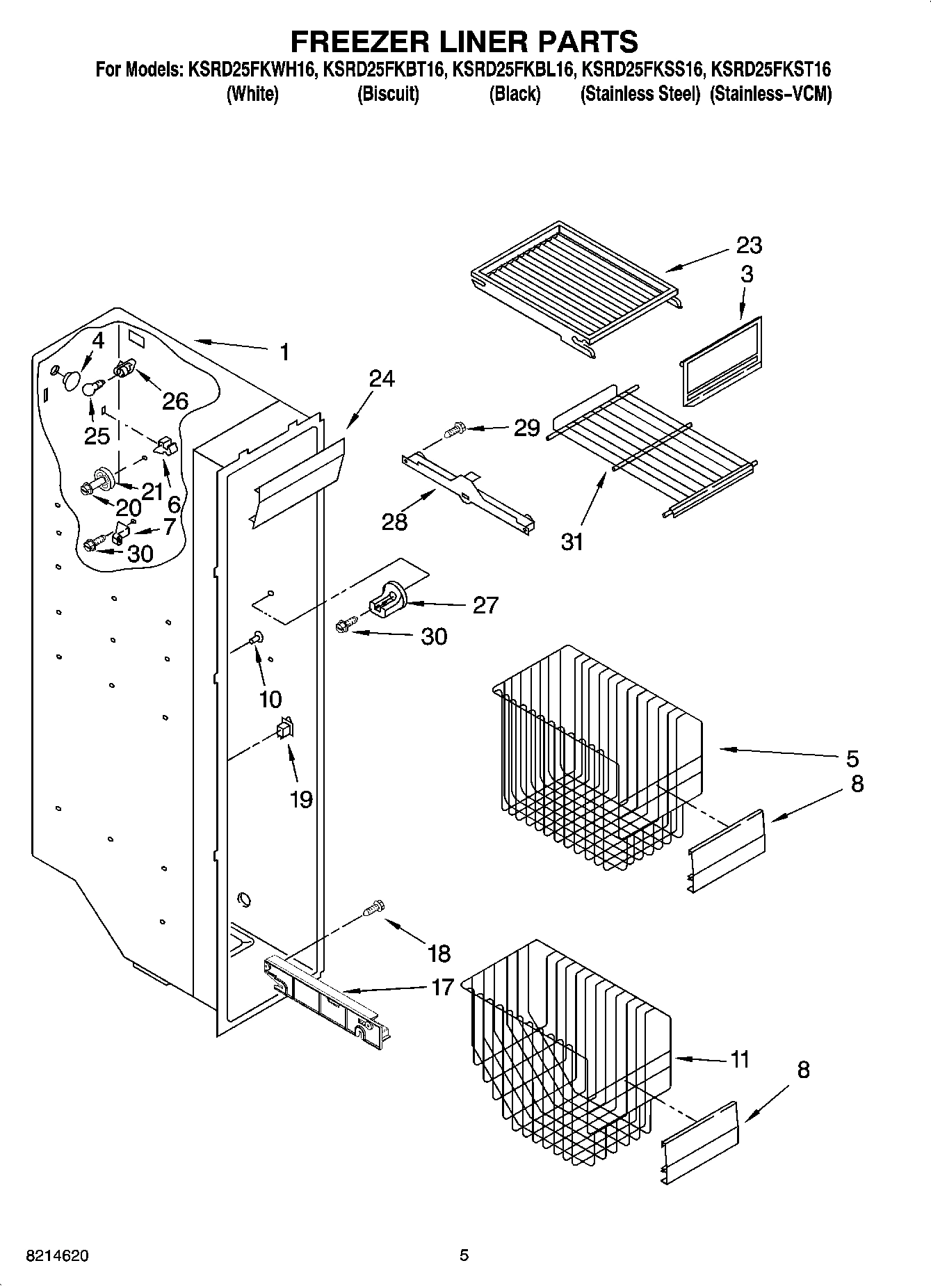 04 - FREEZER LINER PARTS