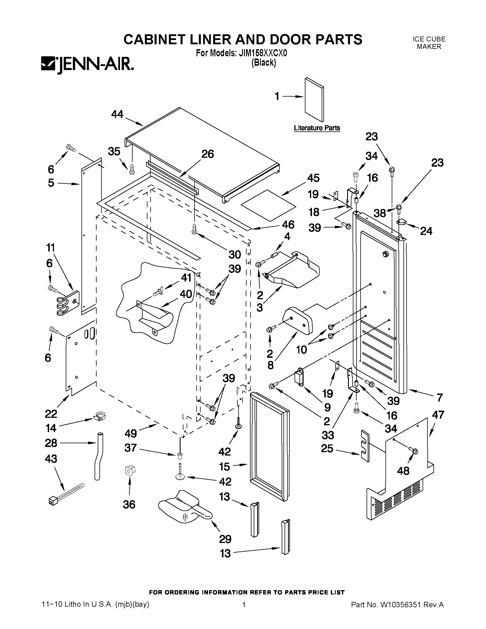 01 - CABINET LINER AND DOOR PARTS