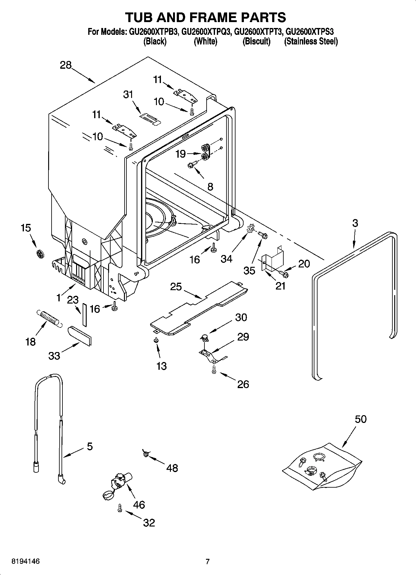 07 - TUB AND FRAME PARTS