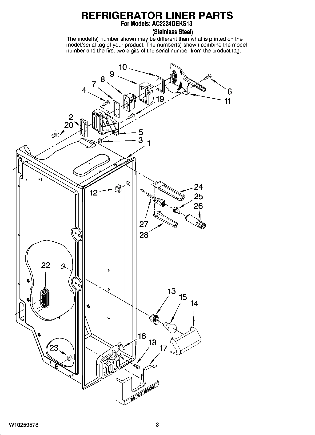 02 - REFRIGERATOR LINER PARTS