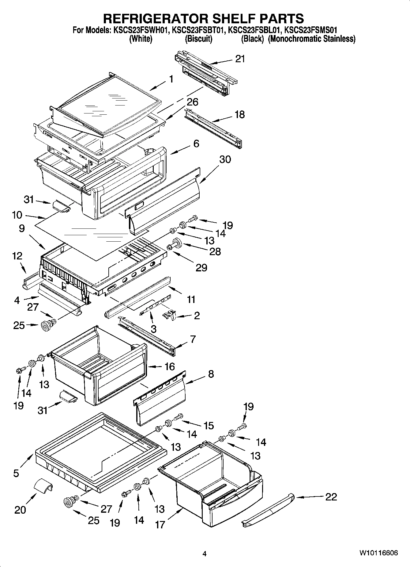 03 - REFRIGERATOR SHELF PARTS