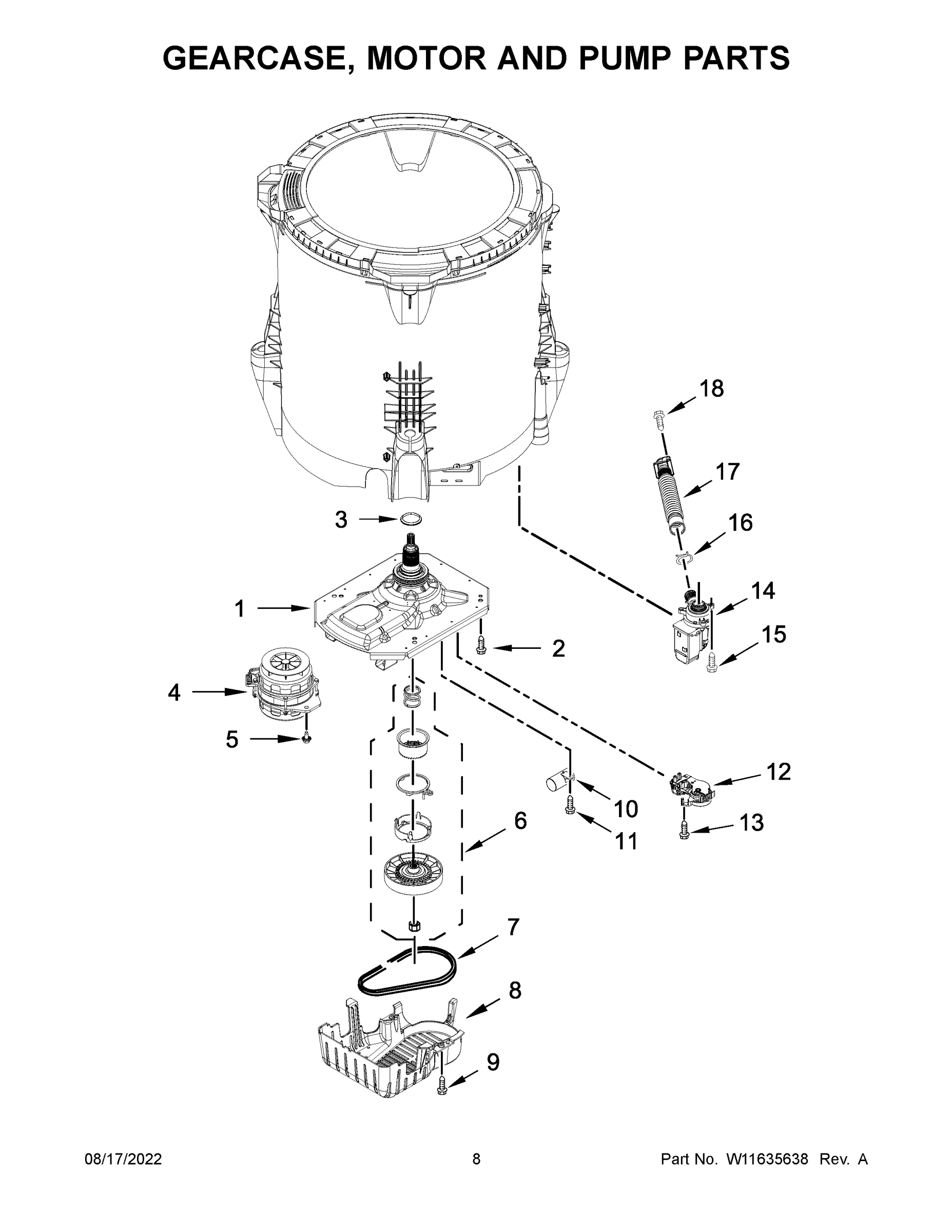 05 - GEARCASE, MOTOR AND PUMP PARTS