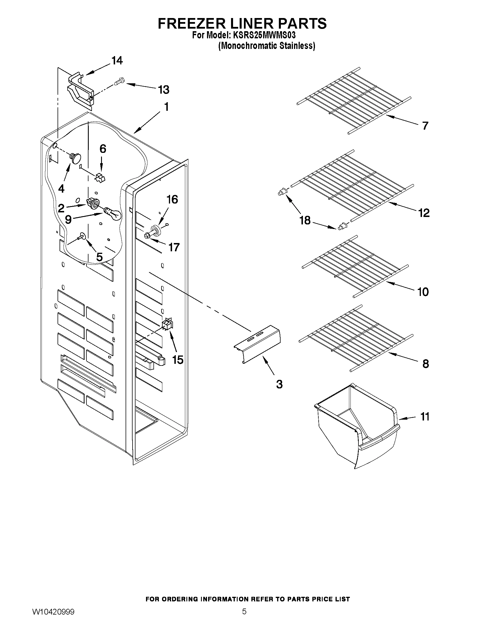 04 - FREEZER LINER PARTS