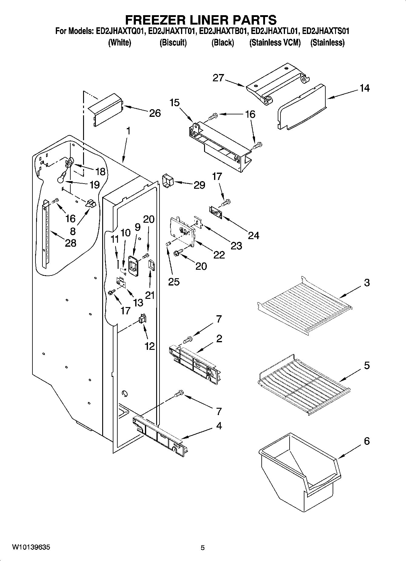 04 - FREEZER LINER PARTS