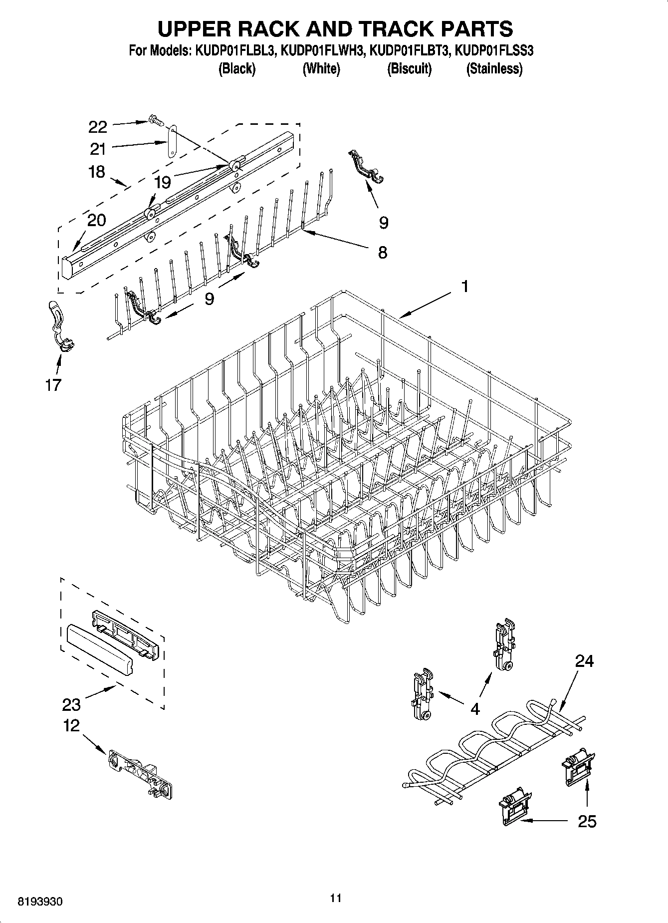 09 - UPPER RACK AND TRACK PARTS
