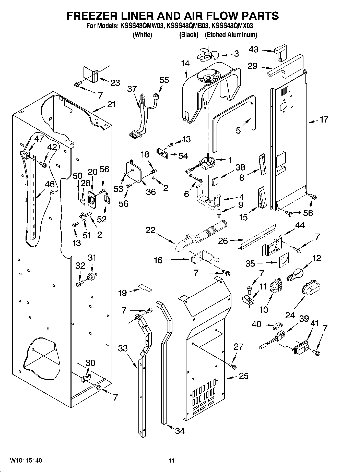 08 - FREEZER LINER AND AIR FLOW PARTS