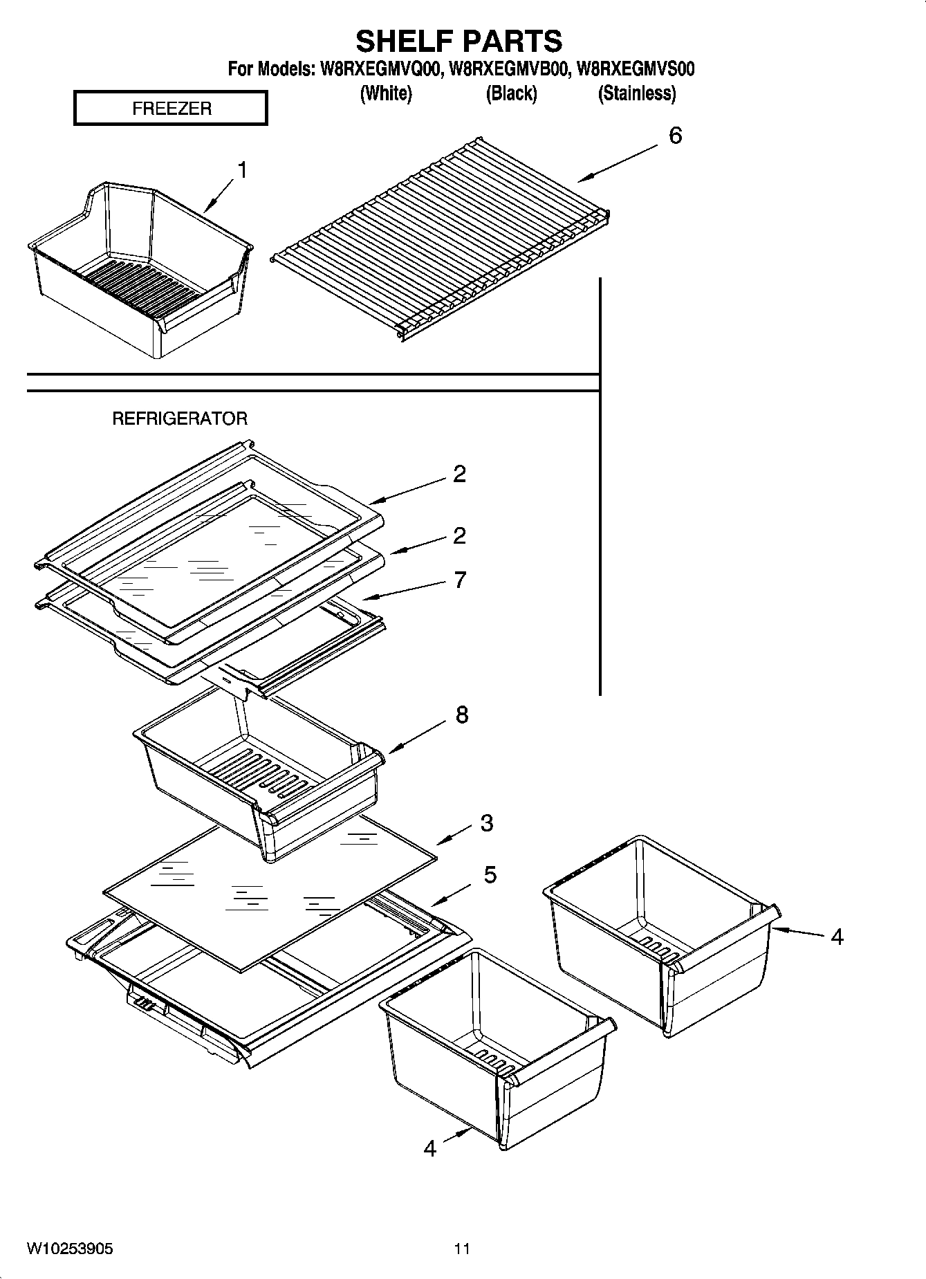 06 - SHELF PARTS, OPTIONAL PARTS (NOT INCLUDED)